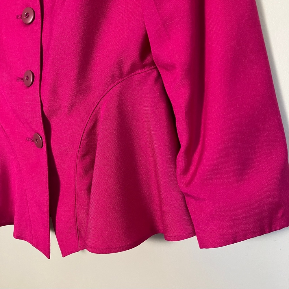Vintage 80s blazer & Pencil Skirt set Selma Bos Canada pink peplum retro - Picture 7 of 15